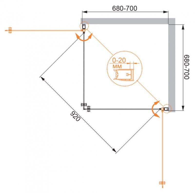 Душевой уголок CEZARES ELENA A-2