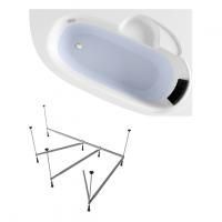 Комплект 3 в 1 Lavinia Boho Bell Pro S1-370217PR, акриловая ванна 170x110 см (правый разворот), усиленный металлический каркас, мягкий подголовник