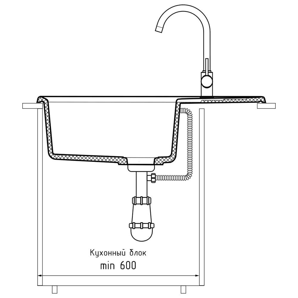 Кухонная мойка GranFest LEVEL 760L, терракот, артикул LV-760L терракот