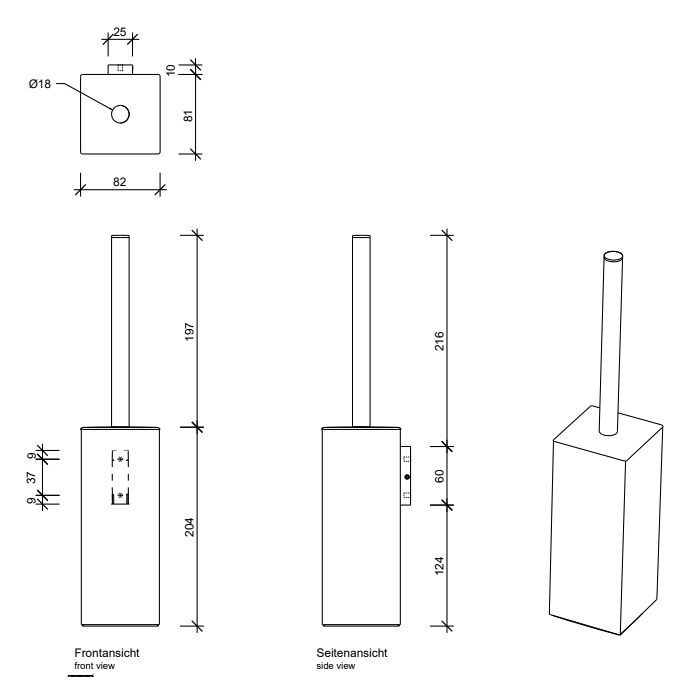 DECOR WALTHER CONTRACT CT WBG Ершик для унитаза, настенный, цвет черный матовый DECOR WALTHER CONTRACT CT WBG Ершик для унитаза, настенный, цвет черный матовый