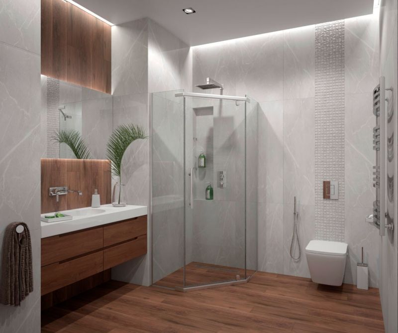 Душевой уголок Erlit ER10109V 90x90 профиль Матовый хром стекло прозрачное