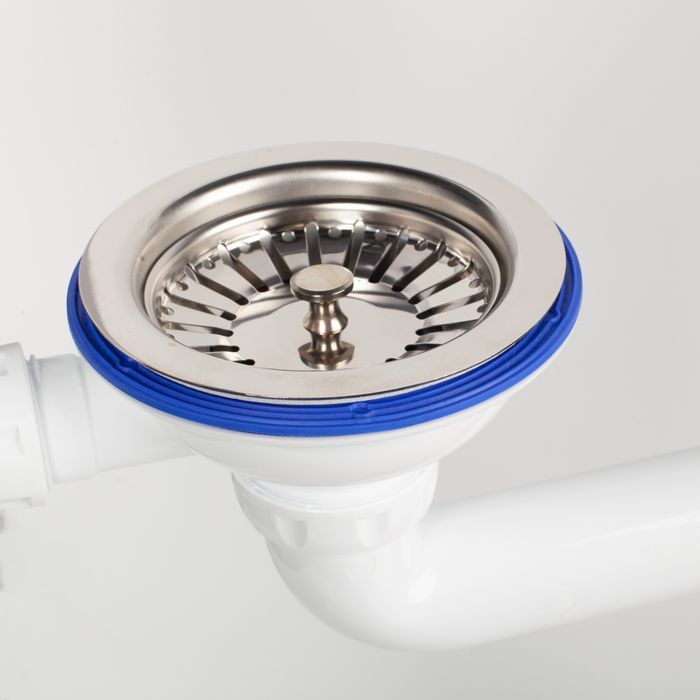 Сифон IDDIS для двойной мойки с выпуском 3 1/2 с переливом и отводом Kitchen Line (S21UPS0i84), артикул S21UPS0i84