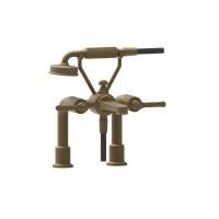 GESSI VENTI20 Смеситель для установки на борт ванны на 2 отверстия, двухвентильный, с ручным душем и шлангом 1500 мм., цвет Antique Brass