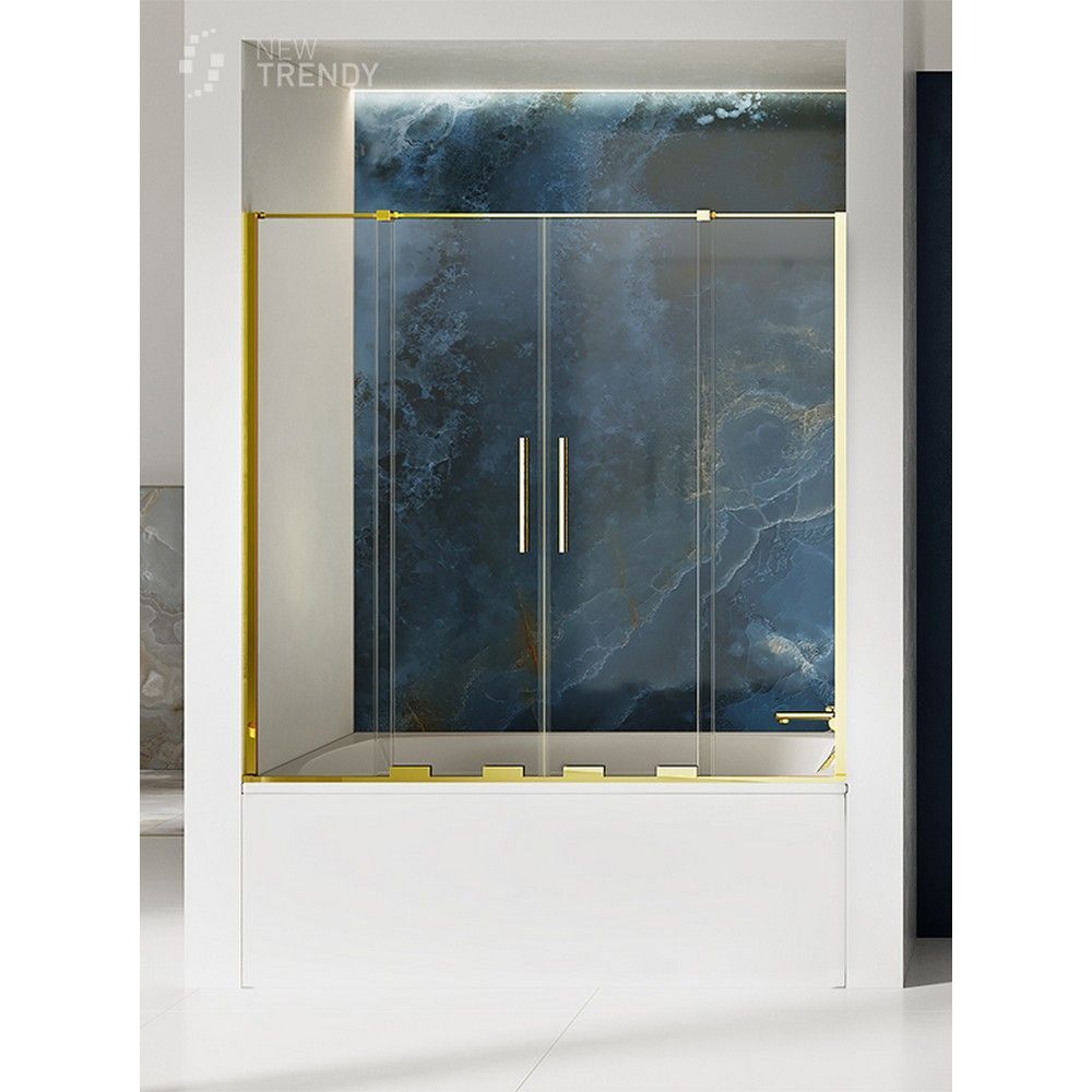 Шторка для ванны NEW TRENDY SMART LIGHT GOLD 140 см EXK-4312 (светлое золото)