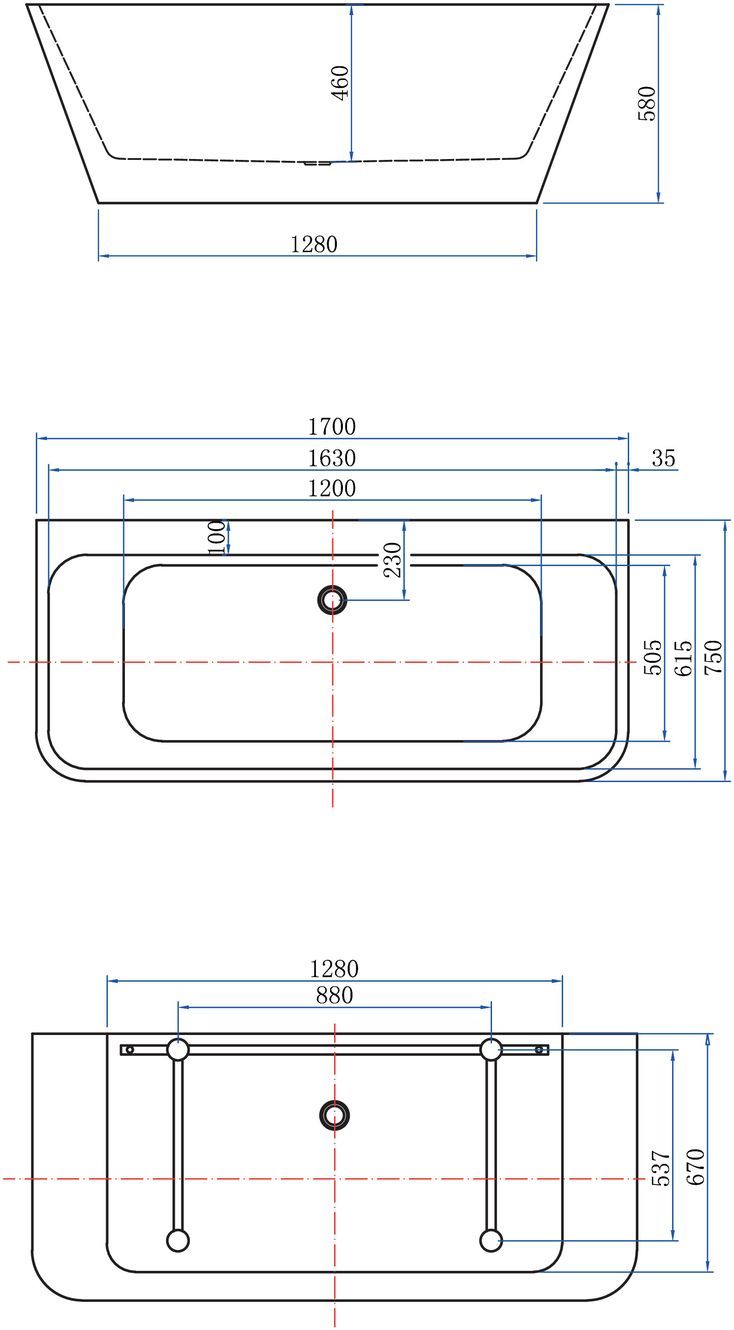 Акриловая ванна Aquanet Family Perfect 170x75 13775-MW-MB Акриловая ванна Aquanet Family Perfect 170x75 13775-MW-MB