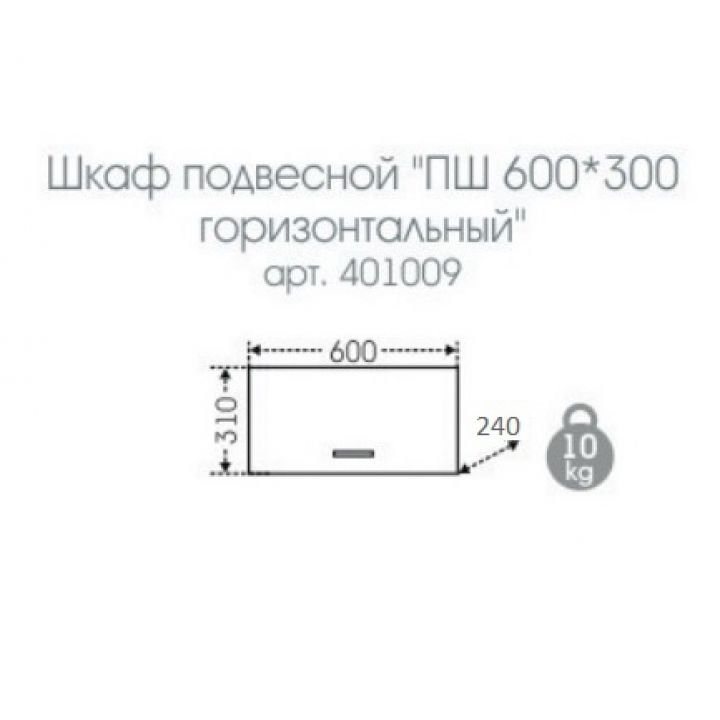 Шкаф подвесной "Стандарт 600*300 горизонтальный"