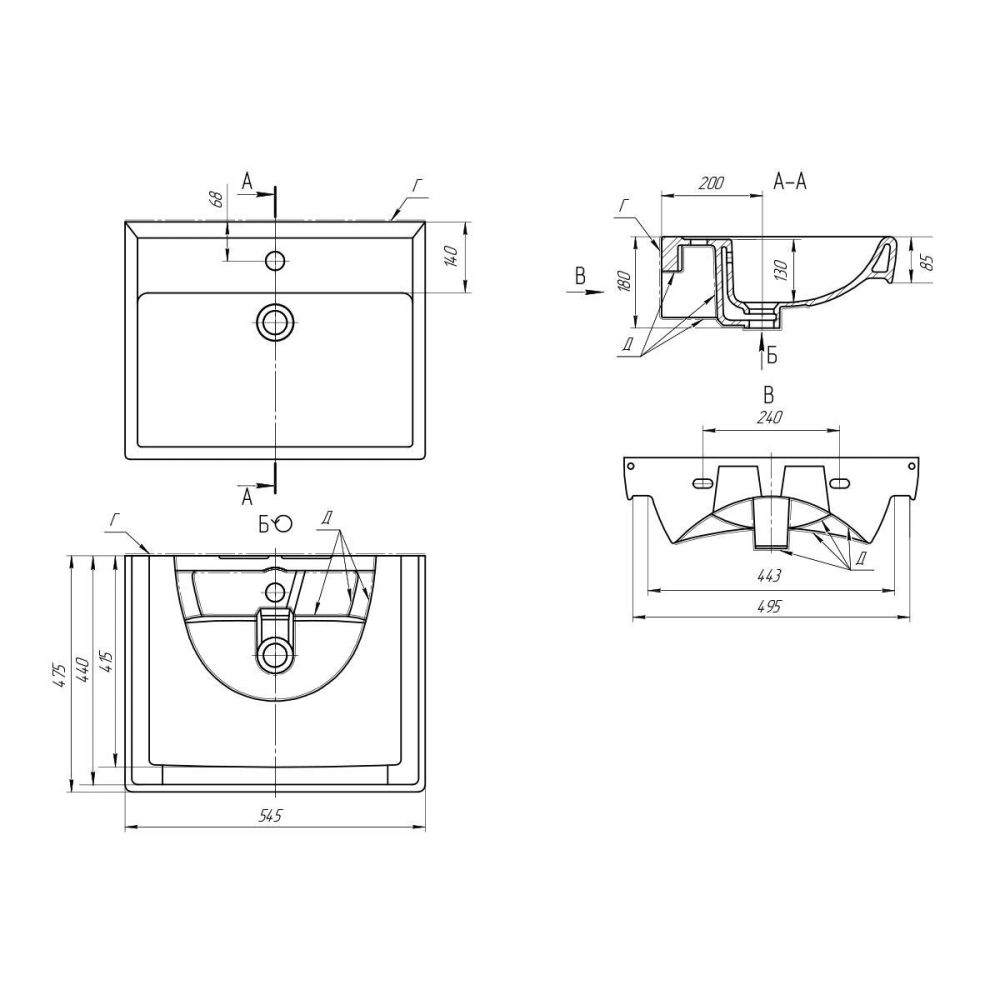 Раковина Dreja Q 195476, 55 см, артикул 195476