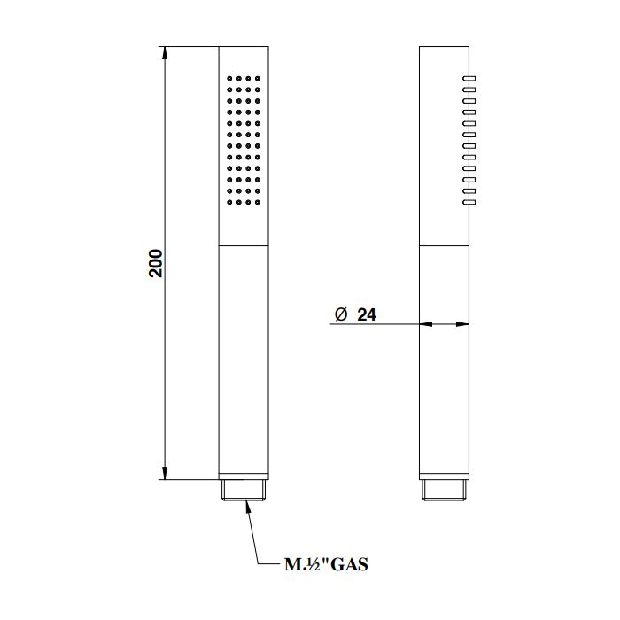 Bongio Душевая лейка 187х23 см, цвет золото