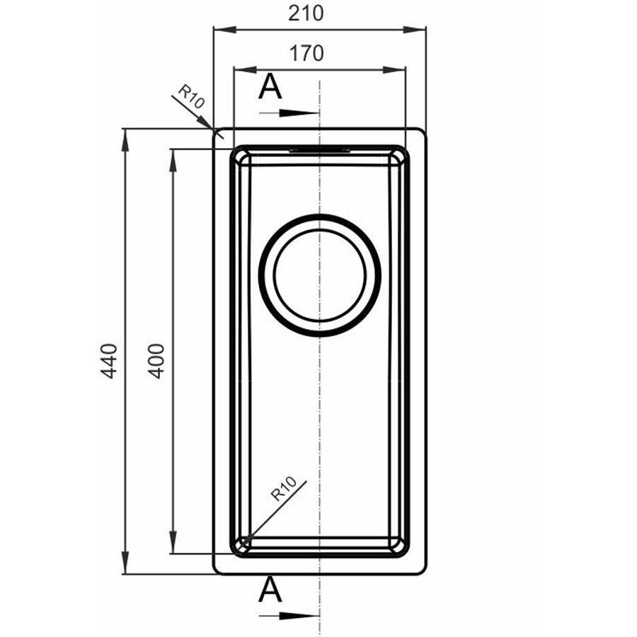Кухонная мойка Florentina ОПТИМА-HM OHM.170.400.B.10.S.10, нержавеющая сталь, артикул OHM.170.400.B.10.S.10