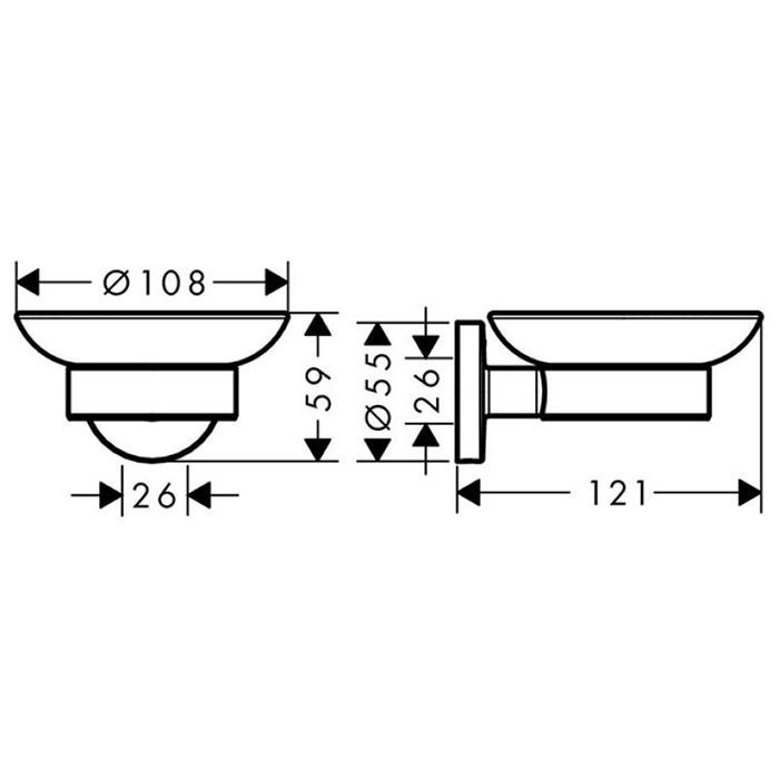 Мыльница, Hansgrohe, Logis Universal, ширина, мм-108, глубина, мм-121, высота, мм-59, тип установки-настенный, материал-латунь/стекло, материал держателя-металл, цвет-хром Мыльница, Hansgrohe, Logis Universal, ширина, мм-108, глубина, мм-121, высота, мм-59, тип установки-настенный, материал-латунь/стекло, материал держателя-металл, цвет-хром