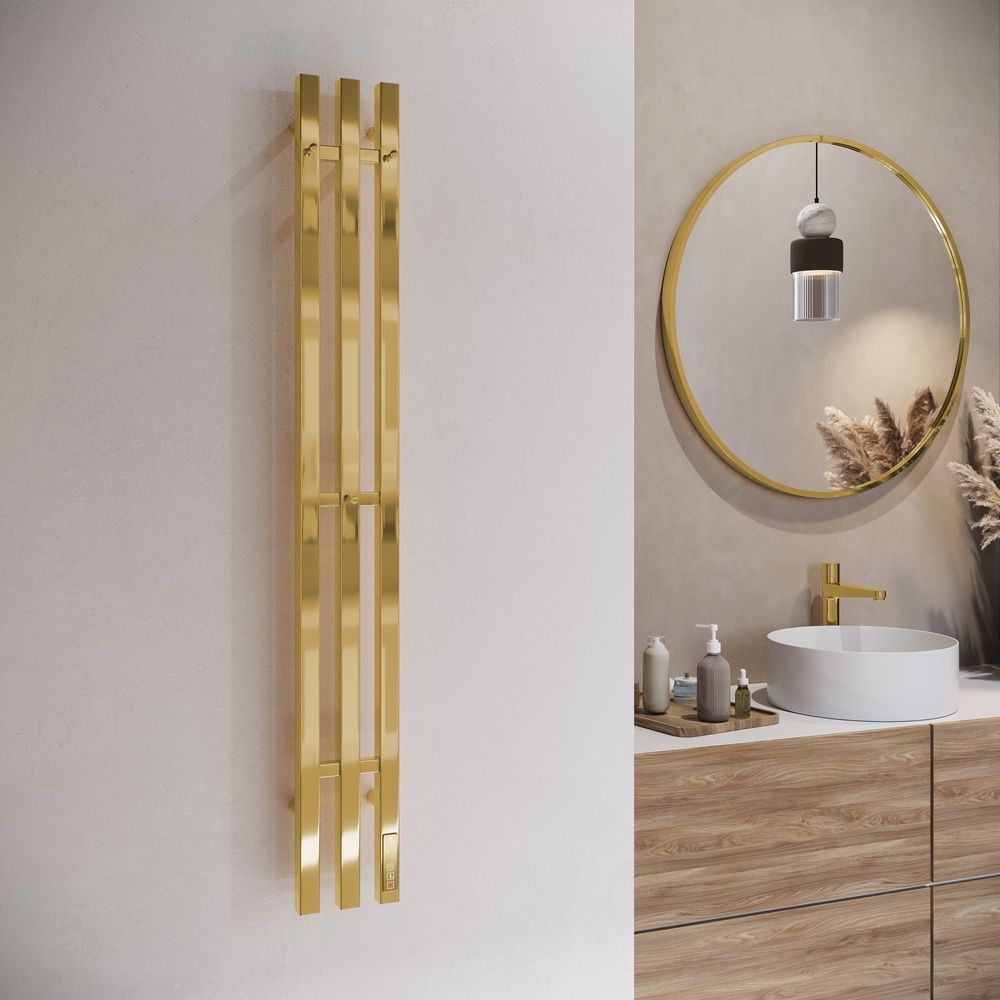 Полотенцесушитель электрический Terminus Стойка TRES проф 120, золото, артикул 4670078566393