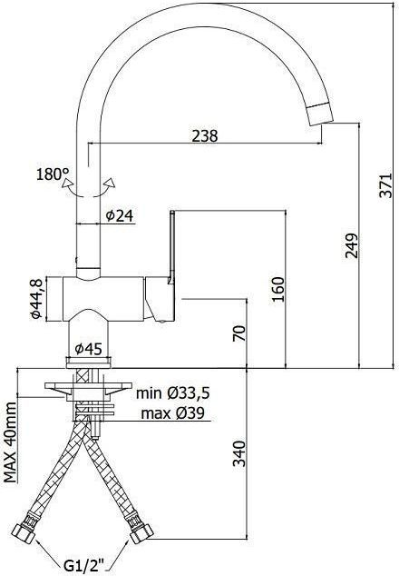 Смеситель для кухни Paffoni Ringo RIN180BO, артикул RIN180BO