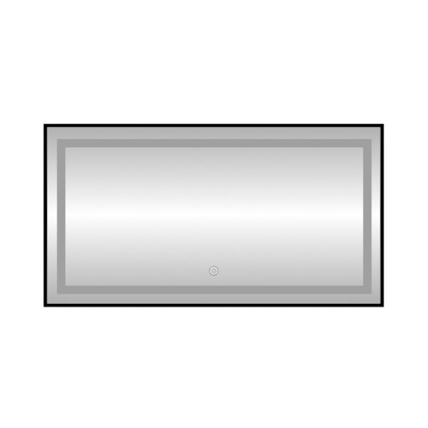 Зеркало с подсветкой LED Fixsen FX-2090B прямоугольное 90х70 см, черное