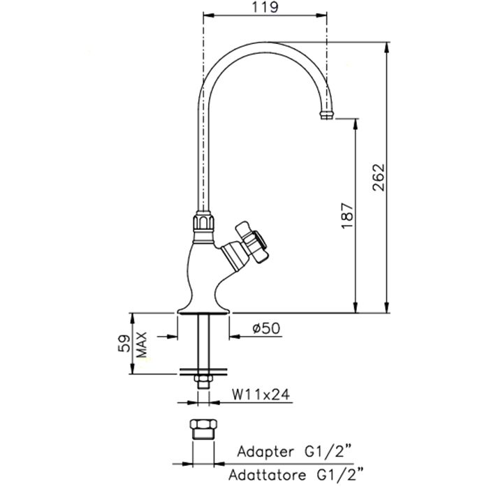 Nicolazzi Cucina Смеситель для раковины на 1 отверстие, цвет: никель полированный, ручка Mini P. M. Blanc