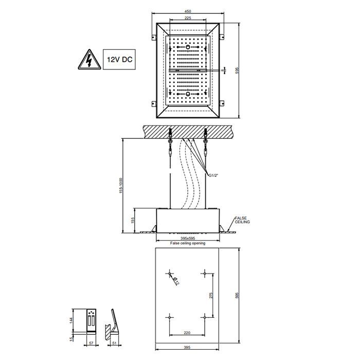 Gessi Afilo Накладная панель 300x500 для системы 57409/57411, цвет блестящая сталь