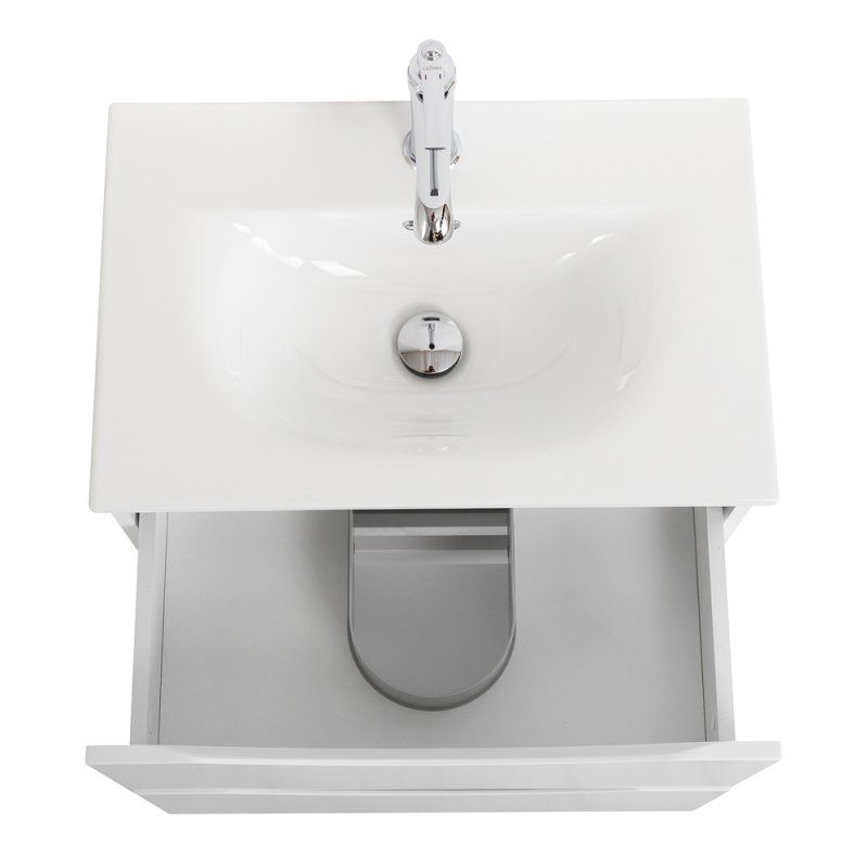 MARINO-CER-MINI База под раковину подвесная с двумя выкатными ящиками, Nero Lucido, 596x390x500, MARINO-CER-MINI-600-2C-SO-NL-P, артикул MARINO-CER-MINI-600-2C-SO-NL-P