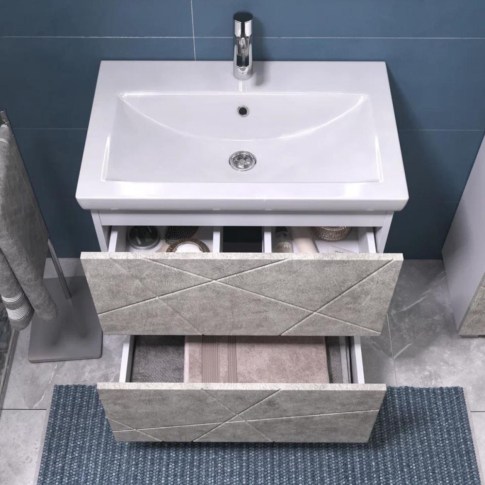 Тумба под раковину напольная VIGO Geometry 016 бетон, 70 см, артикул 016 бетон