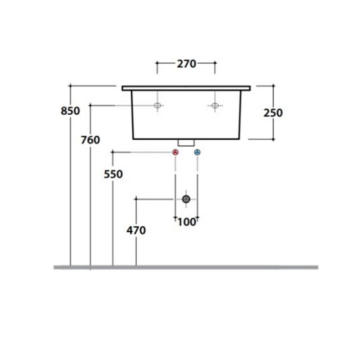 GLOBO Forty3 Раковина хозяйственная 60*50*h25см без отв-я под смеситель, стандартное отв.слива, с комплектом креплений, цвет: белый