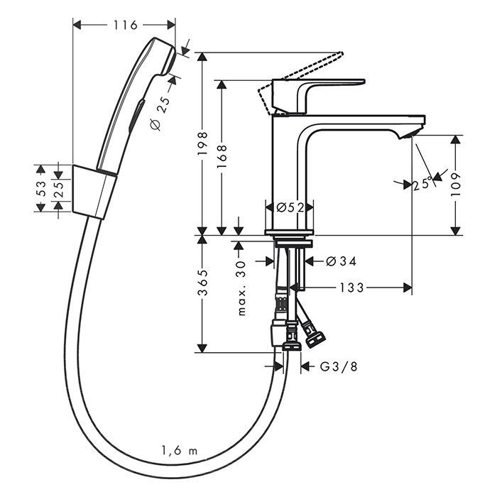 Смеситель для раковины, Hansgrohe, Rebris S, тип открывания воды-однорычажный, тип регулирования воды-керамический картридж, монтаж-на раковину/столешницу, отверстия для монтажа-1, высота, мм-168, вынос излива, мм-133, тип излива-неподвижный, гигиенически Смеситель для раковины, Hansgrohe, Rebris S, тип открывания воды-однорычажный, тип регулирования воды-керамический картридж, монтаж-на раковину/столешницу, отверстия для монтажа-1, высота, мм-168, вынос излива, мм-133, тип излива-неподвижный, гигиенически