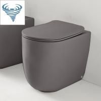 Kerasan Nolita Унитаз безободковый пристенный 55х35 см, смыв TORNADO, с креплениями WB5N, цвет FERRO MATT