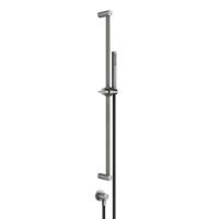 GESSI 316 Штанга в комплекте с душевой лейкой с легкой очисткой, шланг 1,50 м, вывод воды из стены, цвет: steel brushed