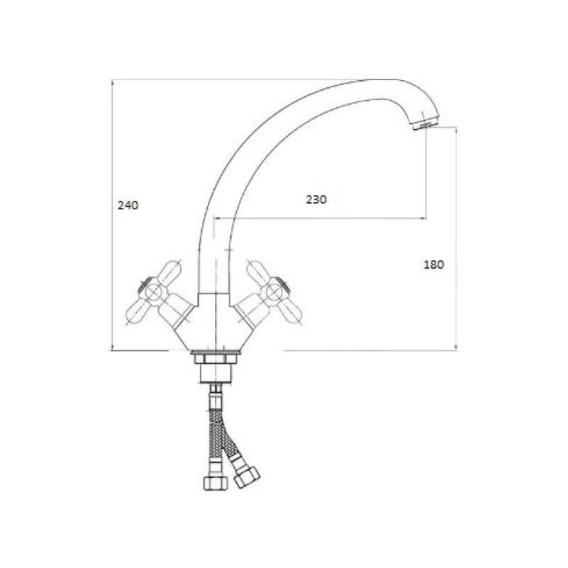 Смеситель для кухни D-Lin D153811-B, хром