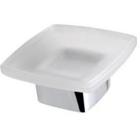 Мыльница EVEREST, стекло матовое, 120x120x55 мм, хром, Sapho