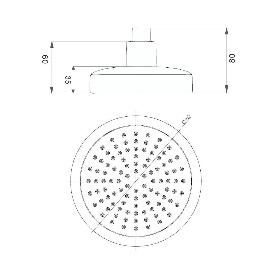 Верхний душ D-Lin D61055, хром