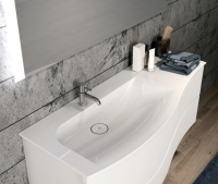 BurgBad Sinea 2.0 Тумба 1210х475 мм. с 2 мя выдв. ящик,рак.из мин. литья с 1 отв. под см-ль, ручки  G0165, левостор., в компл сифон, цвет белый гл.