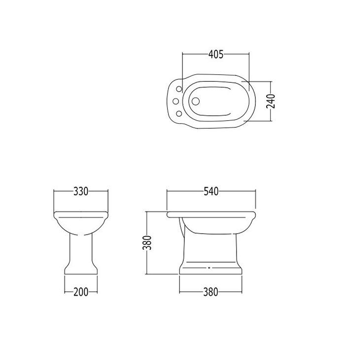 Devon Etoile Биде напольное с 1 отв. под смесит., 33x54xh38 см., цвет белый