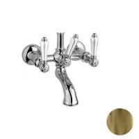 Nicolazzi P.M.Blanc Смеситель для ванны на 2 отверстия, с переключателем ванна/душ, вывод сверху 3/4'' (для душ. стойки), ручки белая керамика, цвет: