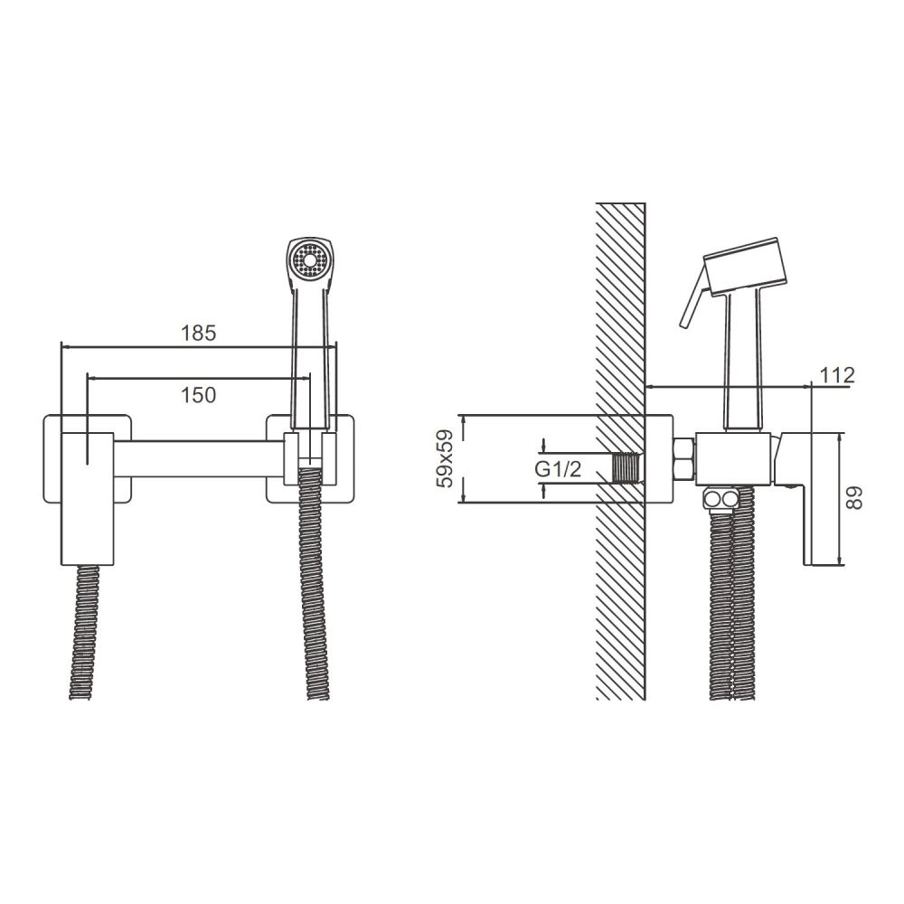 Гигиенический душ со смесителем BELZ B55806-7, черный