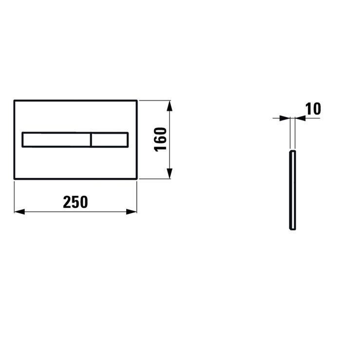Клавиша смыва, Laufen, Lis, назначение-для унитаза, ширина, мм-250, глубина, мм-10, высота, мм-160, тип смыва-двойной, материал-пластик, цвет-белый