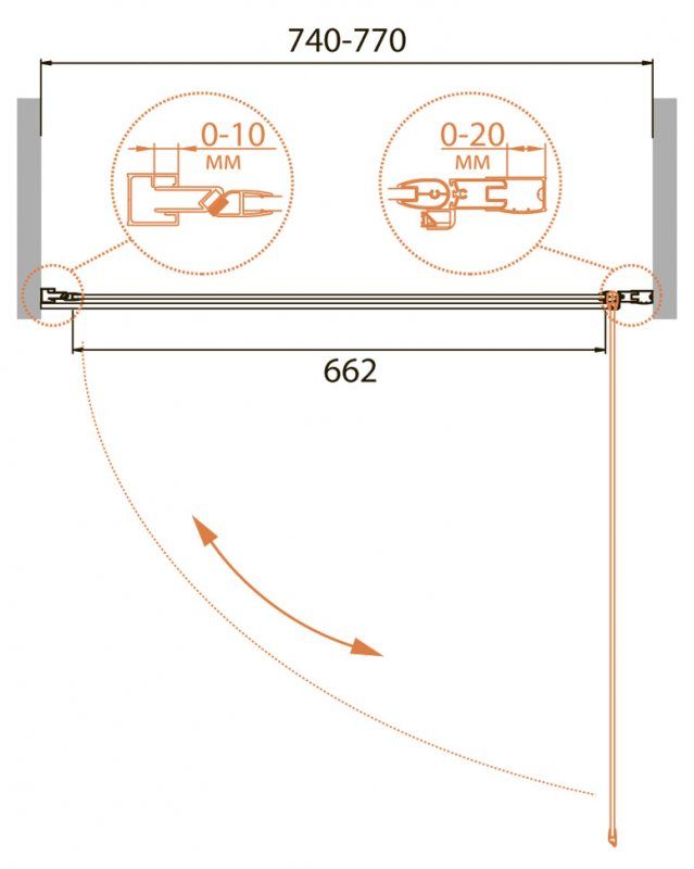 Душевая дверь в нишу CEZARES RELAX-B-1