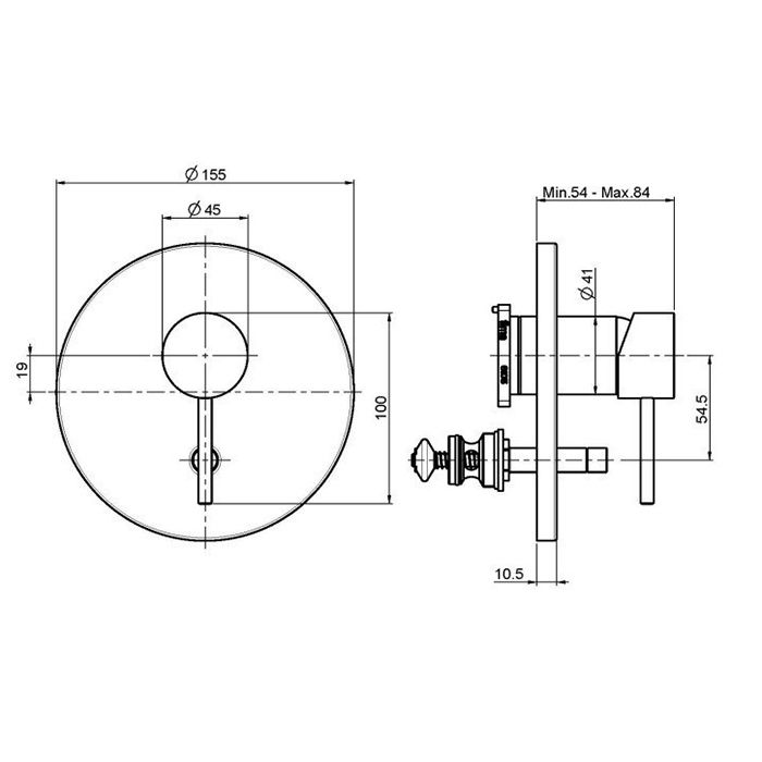 FIMA|Carlo Frattini Spillo Up Смеситель для душа встроенный, на 2 источника, внешняя часть, цвет хром FIMA|Carlo Frattini Spillo Up Смеситель для душа встроенный, на 2 источника, внешняя часть, цвет хром