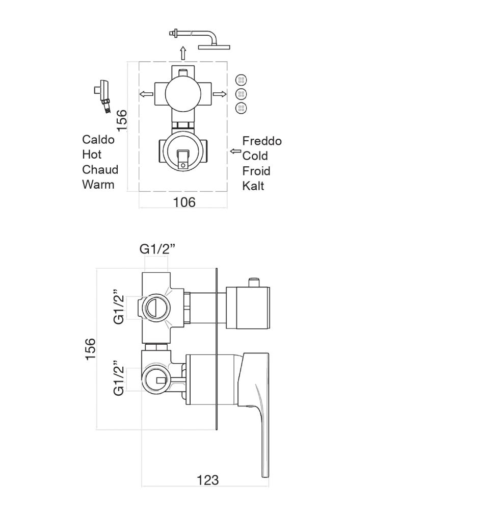 Смеситель для душа Fiore KERA 88NN7501, черный, артикул 88NN7501