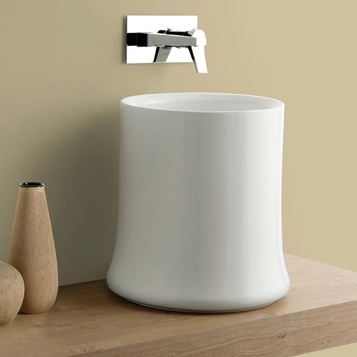 SIMAS Sharp раковина  накладная высокая , d42см h 44 см ,без отв. под смеситель