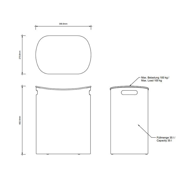 Decor Walther All in Корзина для белья, напольная, цвет: черный матовый