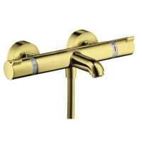 Смеситель для ванны и душа, Hansgrohe, Ecostat Comfort, тип открывания воды-вентильный, тип регулирования воды-термостатический картридж, монтаж-настенный, отверстия для монтажа-2, вынос излива, мм-177, тип излива-неподвижный, цвет-полированное золото Смеситель для ванны и душа, Hansgrohe, Ecostat Comfort, тип открывания воды-вентильный, тип регулирования воды-термостатический картридж, монтаж-настенный, отверстия для монтажа-2, вынос излива, мм-177, тип излива-неподвижный, цвет-полированное золото