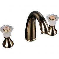 Смеситель для раковины на 3 отверстия, Camelia золото_Комплект