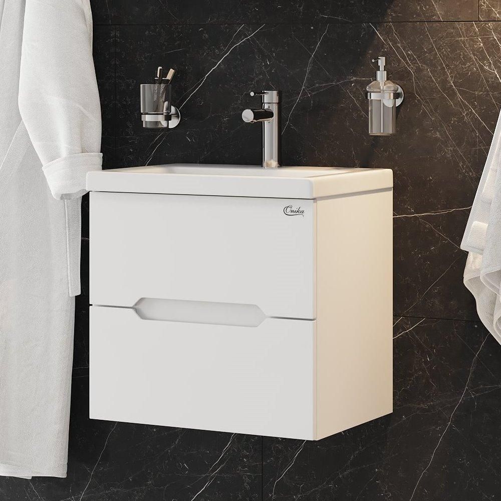 Тумба Onika Айленд 50 подвесная, белая (ум. Como 50/Фостер 50)