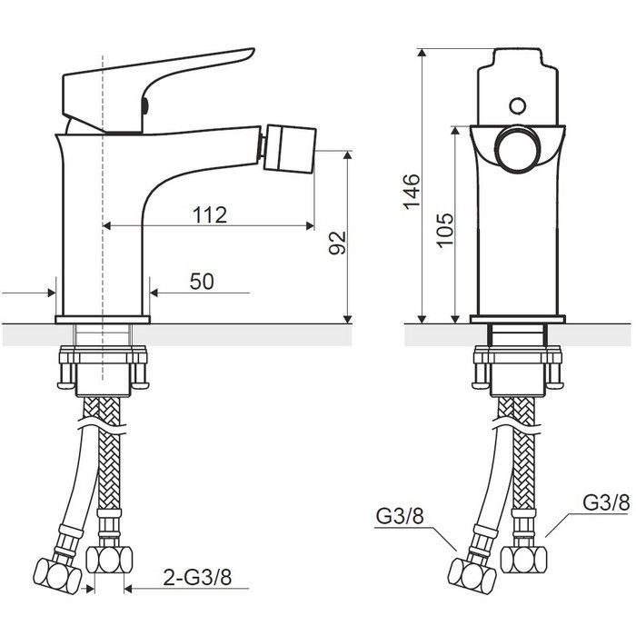Смеситель для биде EXCELLENT Oxalia AREX.9003CR (хром)