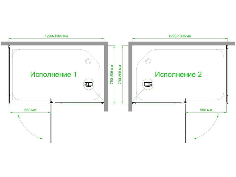 Душевой уголок Royal Bath  RB  HPVD-T-CH 130х80х200 (прозрачное), артикул RB8130HPVD-T-CH