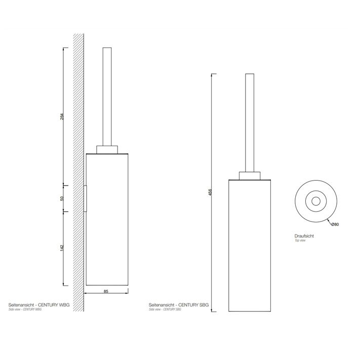Decor Walther Century SBG Туалетный ершик, напольный, цвет: темная бронза, артикул 0585617