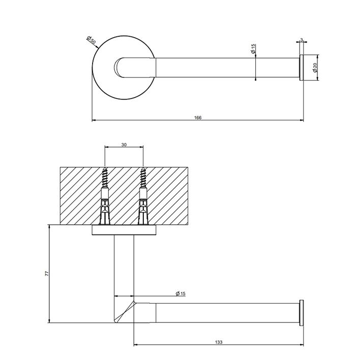 Gessi Tondo Настенный держатель для туалетной бумаги, цвет: Copper PVD