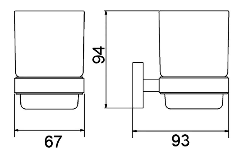 Стакан для зубных щеток Timo Selene 12033/03 Черный, артикул 12033/03