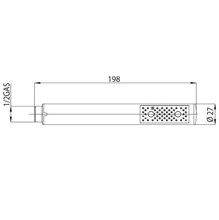 Ручной душ, Bossini, ZEN, размер душевого диска, мм-27*198, форма-цилиндрическая, количество режимов-1, тип струи-дождь (Rain), материал-латунь, цвет-хром Ручной душ, Bossini, ZEN, размер душевого диска, мм-27*198, форма-цилиндрическая, количество режимов-1, тип струи-дождь (Rain), материал-латунь, цвет-хром
