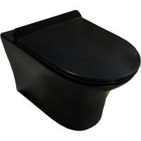 Унитаз Cerutti SPA 2617E Matt Black 7505 подвесной с сиденьем Микролифт Унитаз Cerutti SPA 2617E Matt Black 7505 подвесной с сиденьем Микролифт