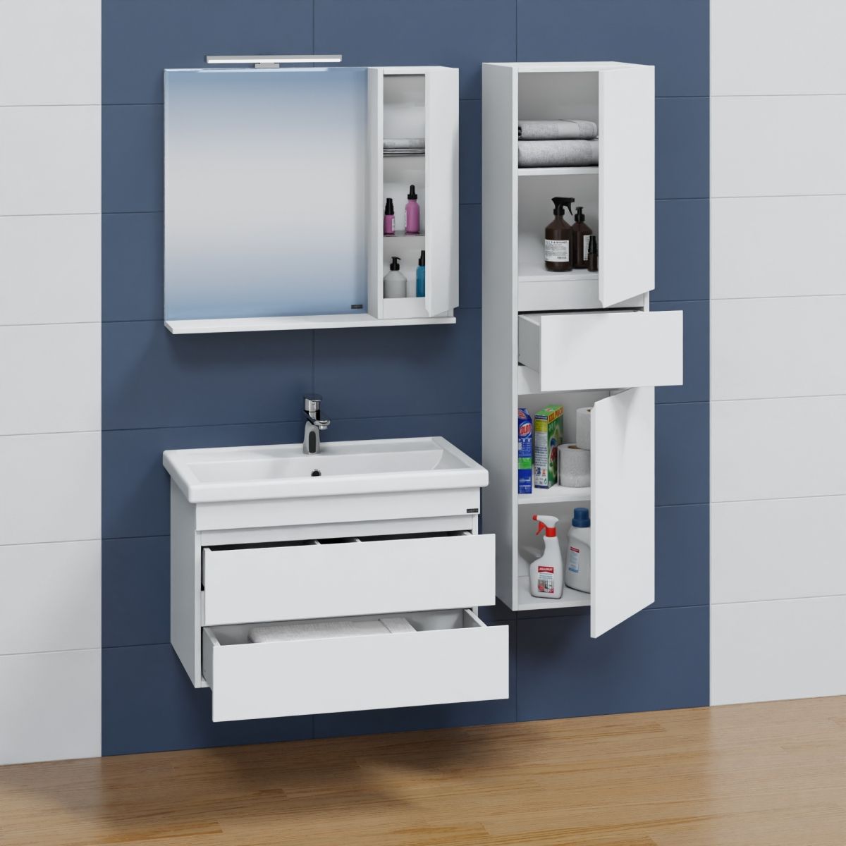 Тумба для умыв. "Марс 80" 2 ящ.  подвес. (ум. Фостер 80)