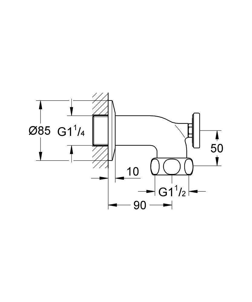 Отводная дуга для Grohtherm XL (35 085/35 086) GROHE с термометром, хром (12444000) Отводная дуга для Grohtherm XL (35 085/35 086) GROHE с термометром, хром (12444000)